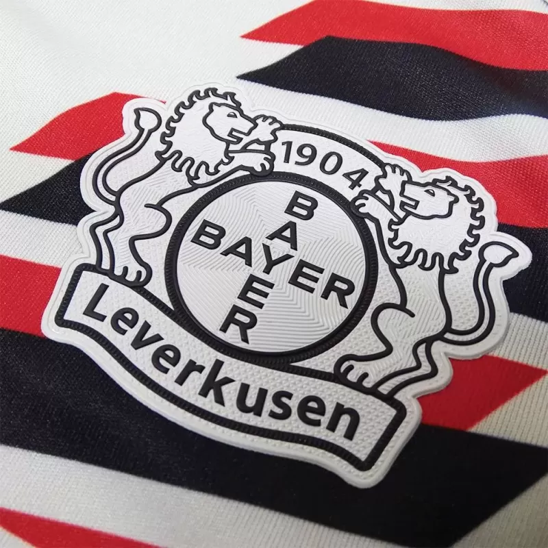 2023 2024 Bayer 04 Leverkusen Mens Away Soccer Jersey Grey Red 2023 2024 Bayer 04 Leverkusen Mens Away Soccer Jersey Grey Red