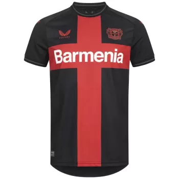 2023 2024 Bayer 04 Leverkusen Mens Home Soccer Jersey Red Cross