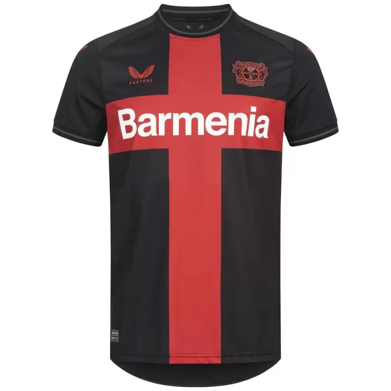 2023 2024 Bayer 04 Leverkusen Mens Home Soccer Jersey Red Cross 2023 2024 Bayer 04 Leverkusen Mens Home Soccer Jersey Red Cross