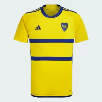 2023 2024 Boca Juniors Mens Away Soccer Jersey Yellow Blue