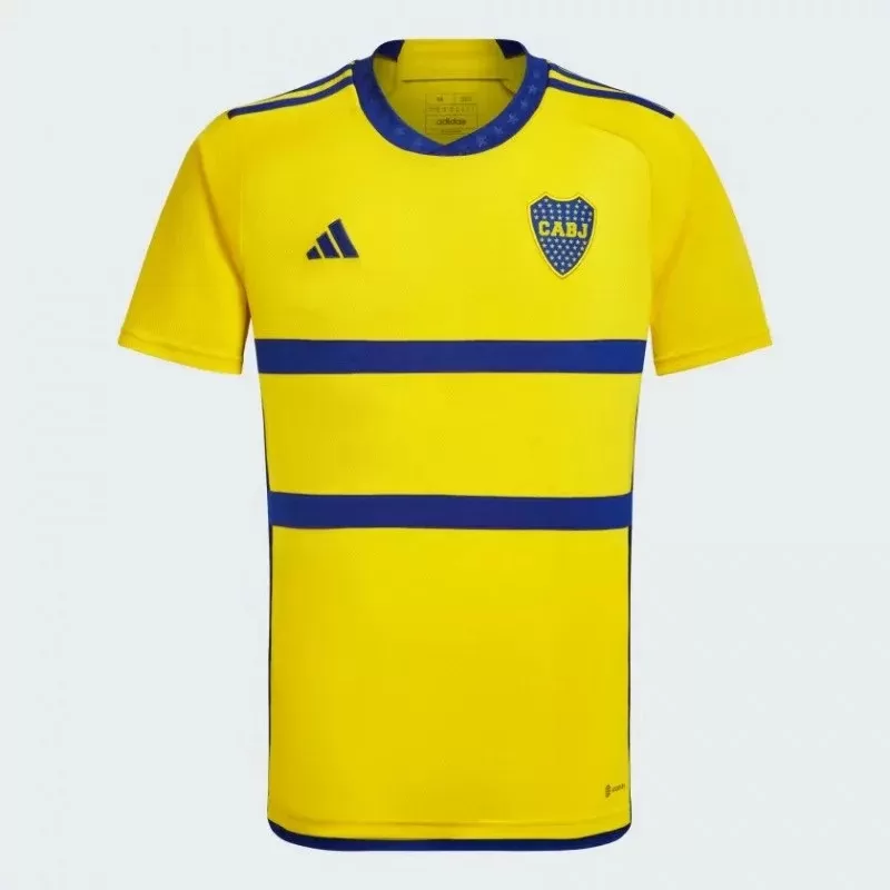 2023 2024 Boca Juniors Mens Away Soccer Jersey Yellow Blue