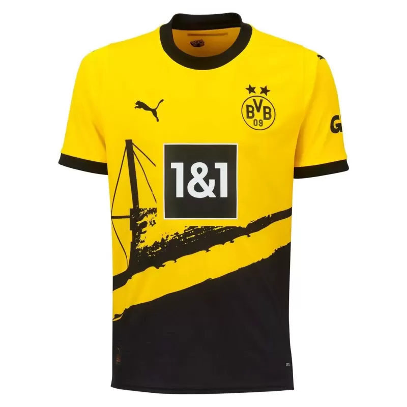 2023 2024 Borussia Dortmund Mens Home Soccer Jersey Stadium Pylon