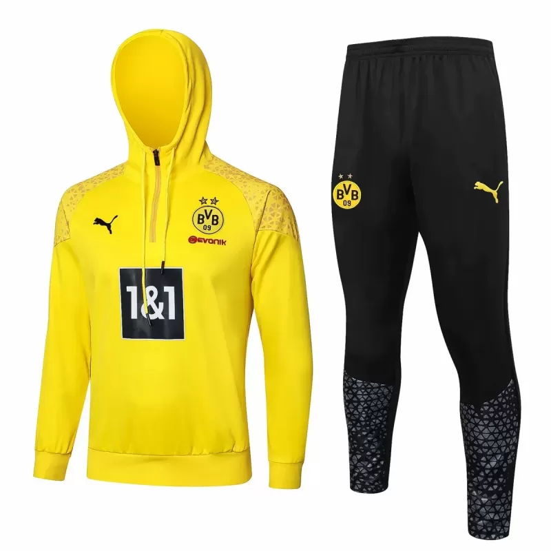 2023 2024 Borussia Dortmund Mens Yellow Training Hooded Tracksuit Kit 2023 2024 Borussia Dortmund Mens Yellow Training Hooded Tracksuit Kit