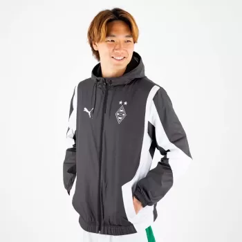 2023 2024 Borussia Monchengladbach Mens Pre-Match Soccer Jacket Black