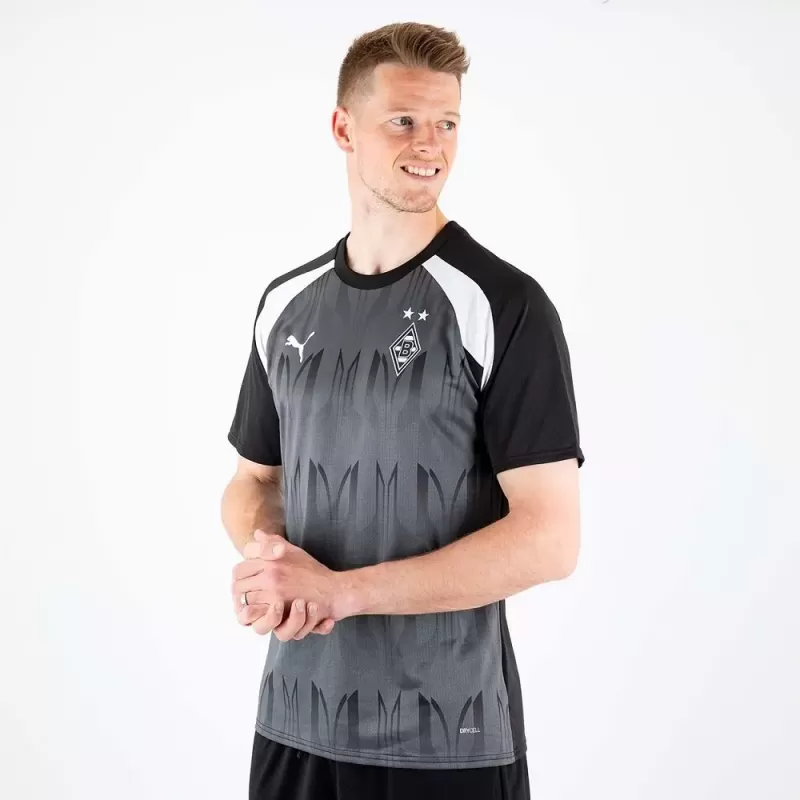 2023 2024 Borussia Monchengladbach Mens Pre Match Soccer Jersey Black 2023 2024 Borussia Monchengladbach Mens Pre Match Soccer Jersey Black