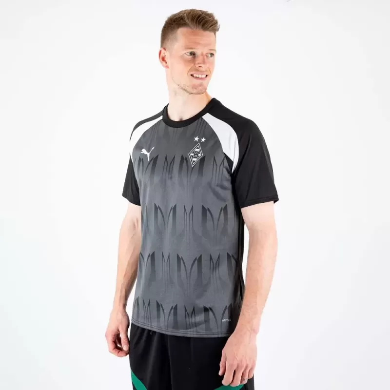 2023 2024 Borussia Monchengladbach Mens Pre Match Soccer Jersey Black 2023 2024 Borussia Monchengladbach Mens Pre Match Soccer Jersey Black