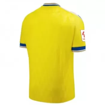 2023 2024 Cadiz CF Mens Home Soccer Jersey Yellow Blue Tiled Design