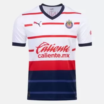 2023 2024 Chivas Mens Away Soccer Jersey White Red Blue