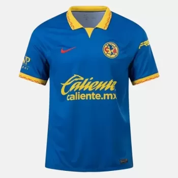 2023 2024 Club America Mens Away Soccer Jersey Blue Yellow