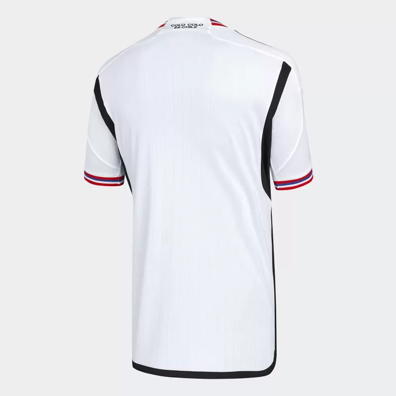 2023 2024 Colo Colo Mens Home Soccer Jersey White Tricolor