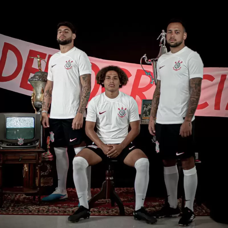 2023 2024 Corinthians Mens Home Soccer Jersey White