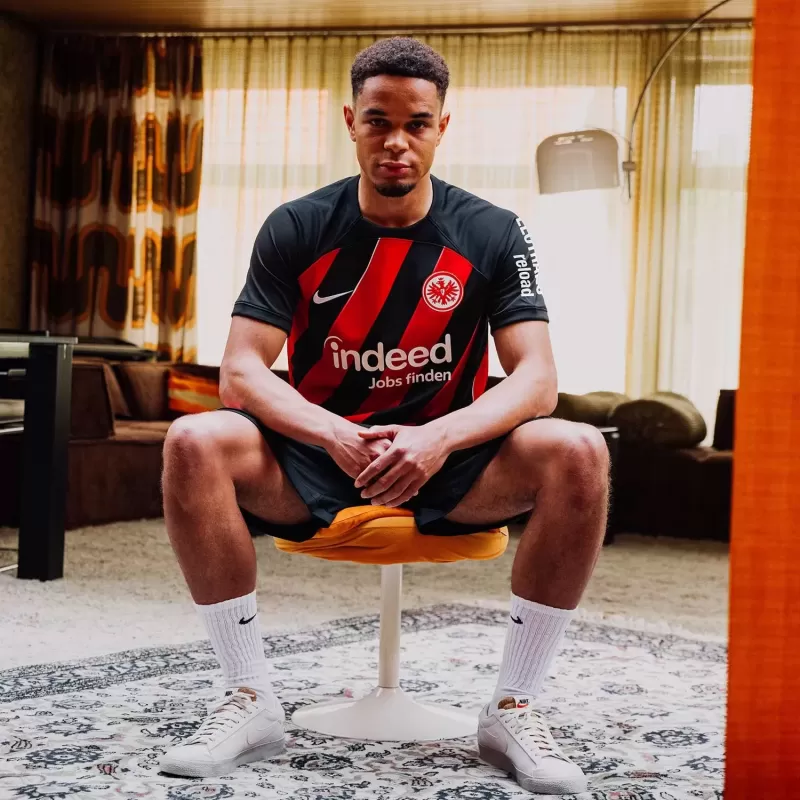 2023 2024 Eintracht Frankfurt Mens Home Soccer Jersey Retro Stripes 2023 2024 Eintracht Frankfurt Mens Home Soccer Jersey Retro Stripes