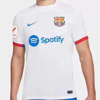 2023 2024 FC Barcelona Mens Away Soccer Jersey White Cruyff Era