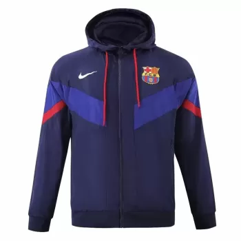 2023 2024 FC Barcelona Mens AWF Raglan Hoodie Soccer Jacket Blue
