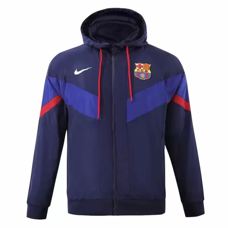 2023 2024 FC Barcelona Mens AWF Raglan Hoodie Soccer Jacket Blue 2023 2024 FC Barcelona Mens AWF Raglan Hoodie Soccer Jacket Blue
