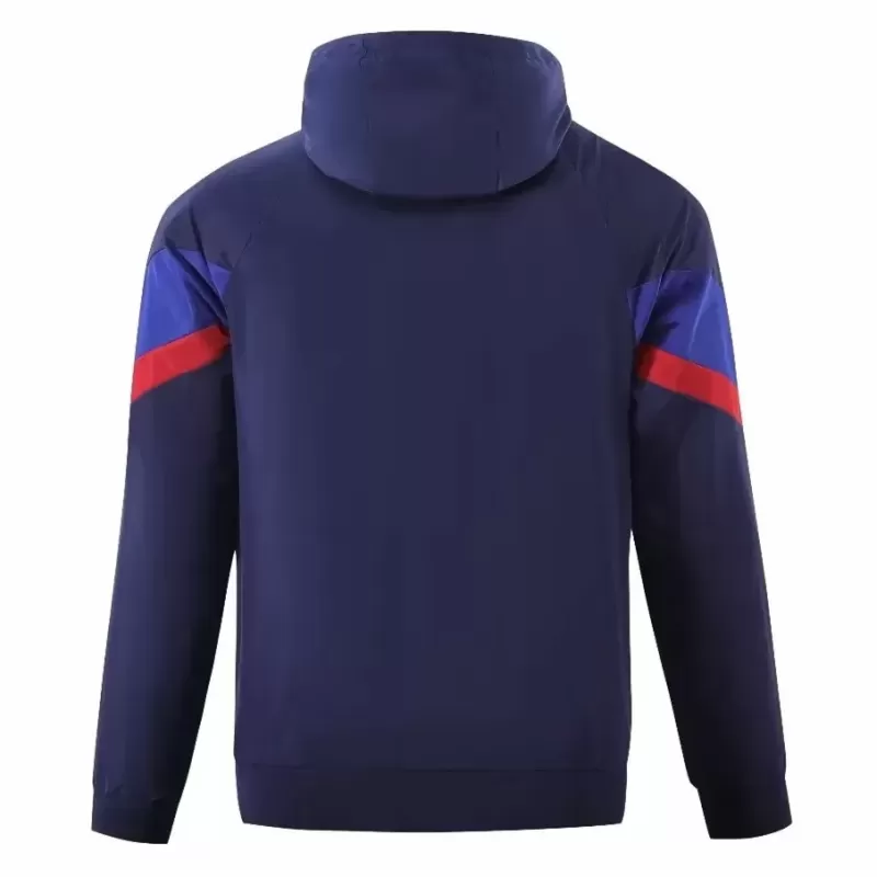 2023 2024 FC Barcelona Mens AWF Raglan Hoodie Soccer Jacket Blue 2023 2024 FC Barcelona Mens AWF Raglan Hoodie Soccer Jacket Blue
