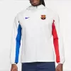 2023 2024 FC Barcelona Mens AWF Raglan Hoodie Soccer Jacket White 2023 2024 FC Barcelona Mens AWF Raglan Hoodie Soccer Jacket White