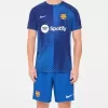 2023 2024 FC Barcelona Mens Pre Match Away Soccer Jersey Blue Wavy 2023 2024 FC Barcelona Mens Pre Match Away Soccer Jersey Blue Wavy