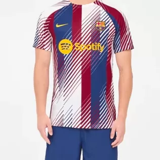 2023 2024 FC Barcelona Mens Pre Match Home Soccer Jersey Multicolor