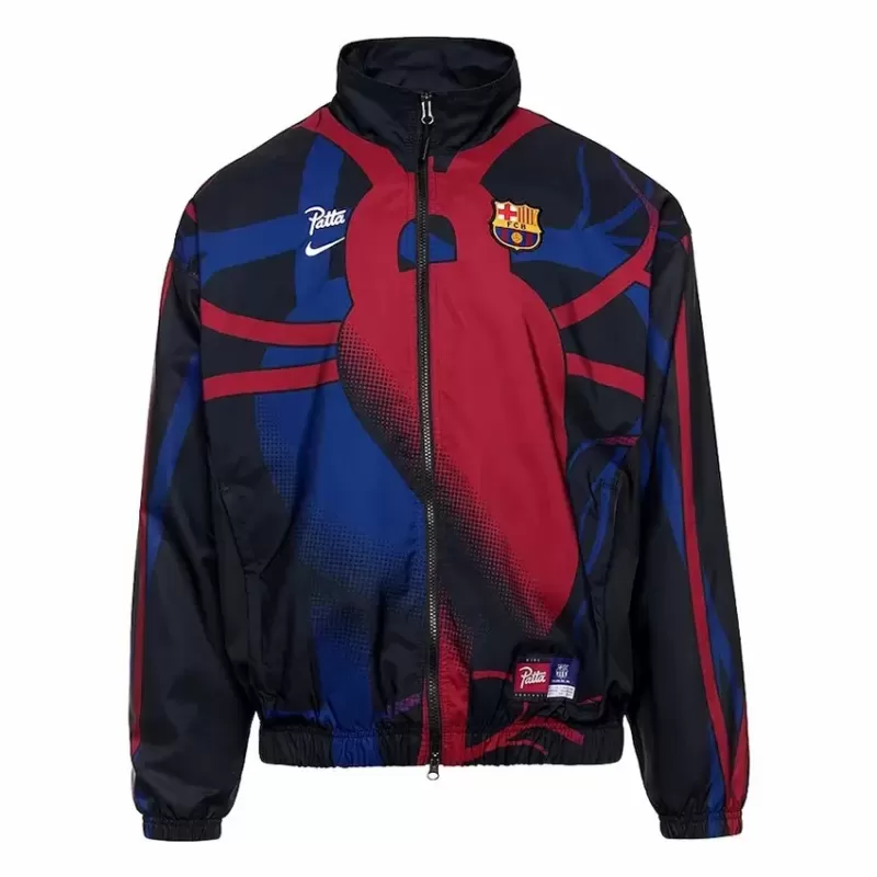2023 2024 FC Barcelona X Special Edition Mens Windrunner Soccer Jacket Black 2023 2024 FC Barcelona X Special Edition Mens Windrunner Soccer Jacket Black