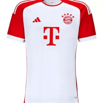 2023 2024 FC Bayern Munich Mens Home Soccer Jersey White Red