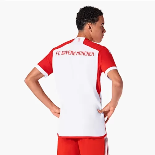 2023 2024 FC Bayern Munich Mens Home Soccer Jersey White Red 2023 2024 FC Bayern Munich Mens Home Soccer Jersey White Red