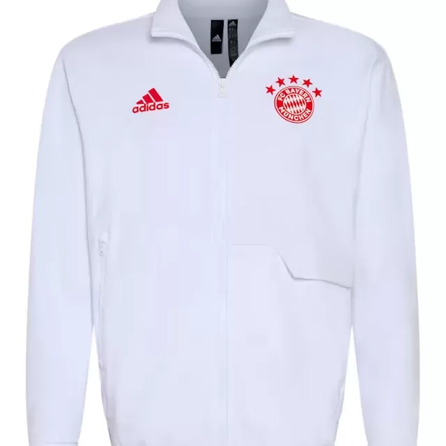 2023 2024 FC Bayern Munich Mens White Anthem Soccer Jacket 2023 2024 FC Bayern Munich Mens White Anthem Soccer Jacket
