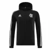 2023 2024 Flamengo Mens Black Full Zip Hooded Windrunner Soccer Jacket