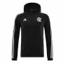 2023 2024 Flamengo Mens Black Full Zip Hooded Windrunner Soccer Jacket