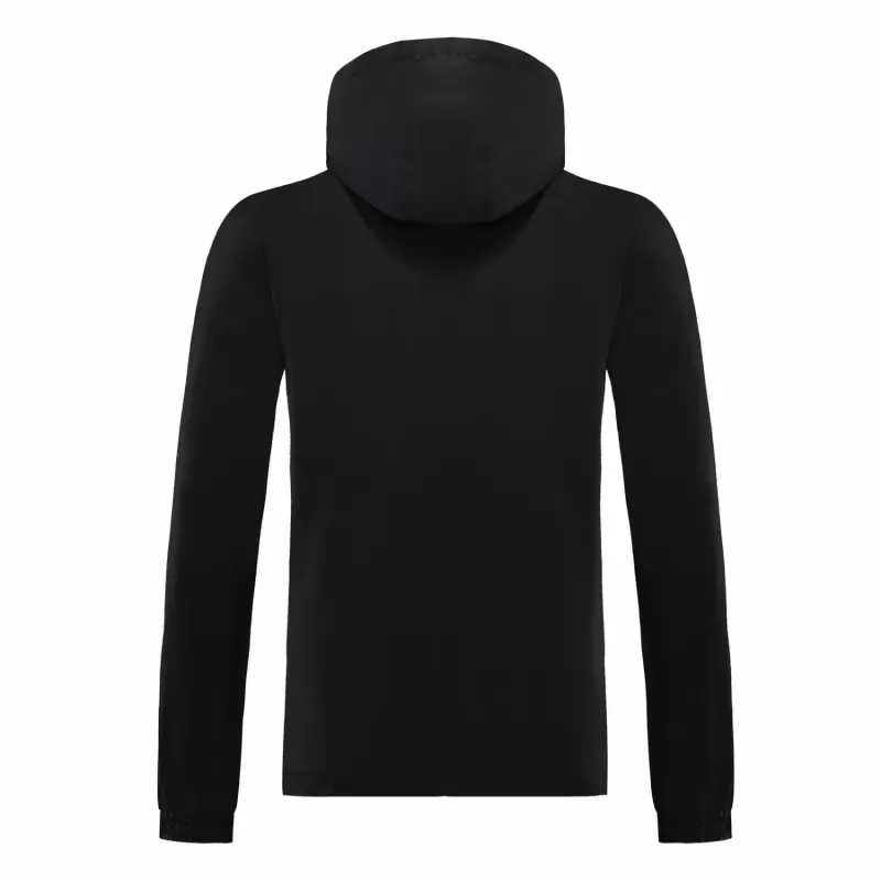 2023 2024 Flamengo Mens Black Full Zip Hooded Windrunner Soccer Jacket