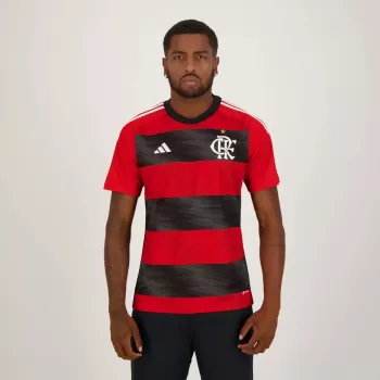 2023 2024 Flamengo Mens Home Soccer Jersey Red Black