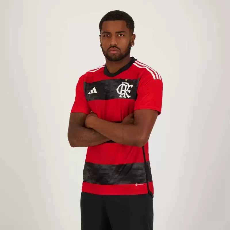 2023 2024 Flamengo Mens Home Soccer Jersey Red Black 2023 2024 Flamengo Mens Home Soccer Jersey Red Black