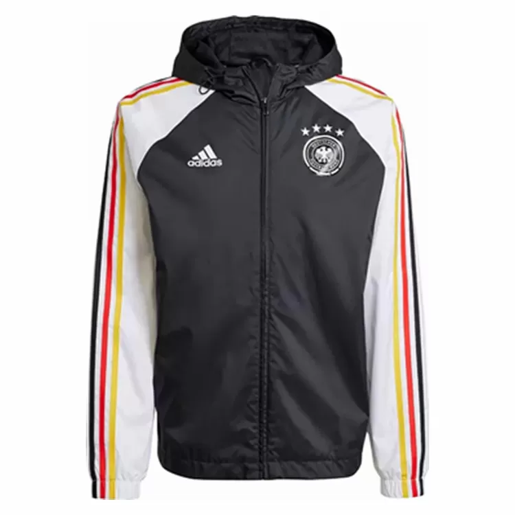 2023 2024 Germany DNA Black Windbreaker Soccer Jacket Hooded 2023 2024 Germany DNA Black Windbreaker Soccer Jacket Hooded
