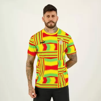 2023 2024 Ghana Mens Culture Soccer Jersey Yellow Graphic