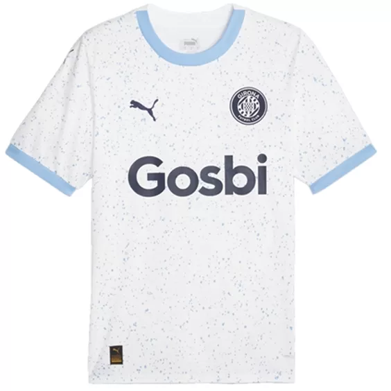 2023 2024 Girona FC Mens Away Soccer Jersey Black Blue Pattern