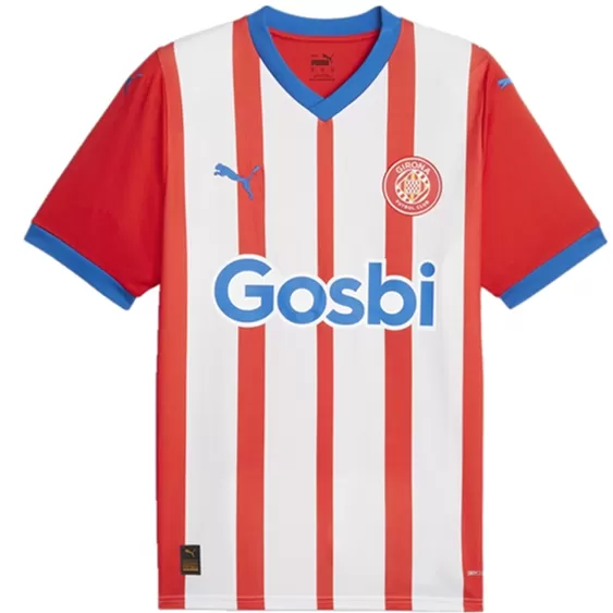 2023 2024 Girona FC Mens Home Soccer Jersey Red White Stripes