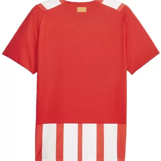2023 2024 Girona FC Mens Home Soccer Jersey Red White Stripes