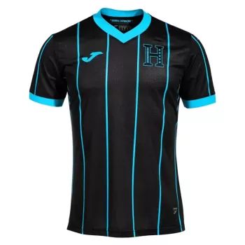 2023 2024 Honduras Mens Away Soccer Jersey Black Blue Pinstripe