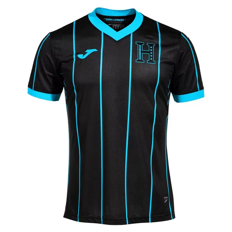 2023 2024 Honduras Mens Away Soccer Jersey Black Blue Pinstripe 2023 2024 Honduras Mens Away Soccer Jersey Black Blue Pinstripe
