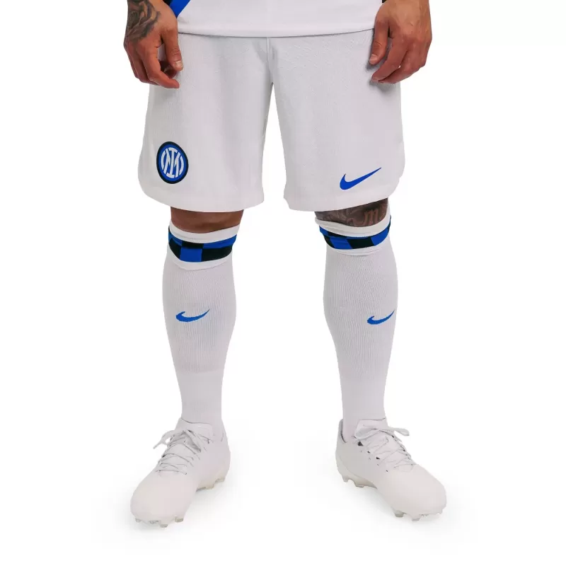 2023 2024 Inter Milan Mens Away Soccer Shorts White Blue