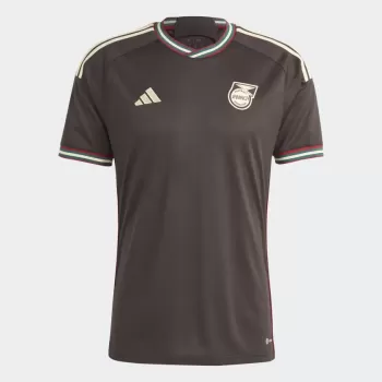 2023 2024 Jamaica Mens Away Soccer Jersey Night Brown Vintage