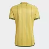 2023 2024 Jamaica Mens Home Soccer Jersey Gold Pinstripe