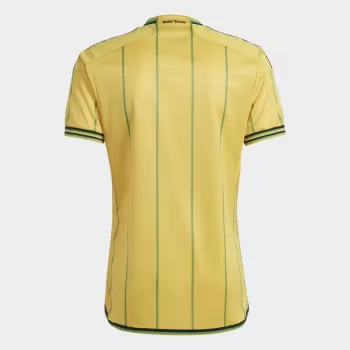 2023 2024 Jamaica Mens Home Soccer Jersey Gold Pinstripe