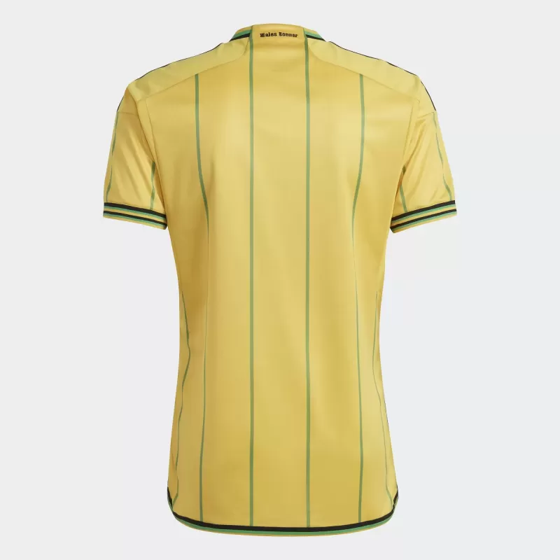 2023 2024 Jamaica Mens Home Soccer Jersey Gold Pinstripe