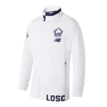 2023 2024 Lille OSC Mens Pre Match Soccer Jacket White Blue