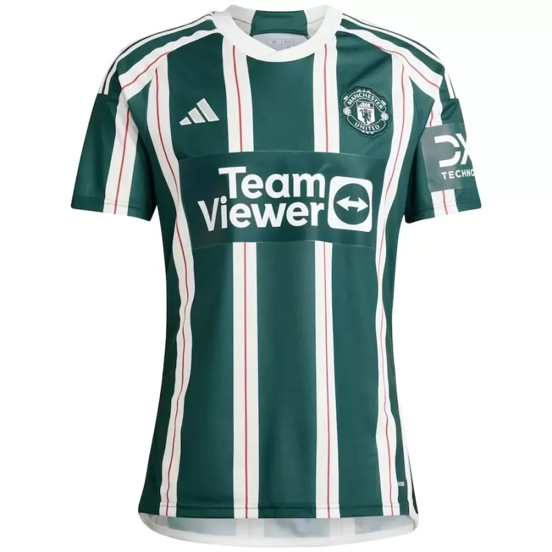 2023 2024 Manchester United Mens Away Soccer Jersey Red Devils Striped 2023 2024 Manchester United Mens Away Soccer Jersey Red Devils Striped