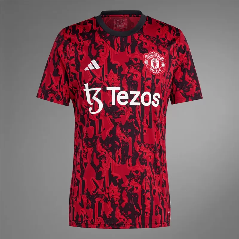 2023 2024 Manchester United Mens Pre Match Soccer Jersey Red Devil Rose 2023 2024 Manchester United Mens Pre Match Soccer Jersey Red Devil Rose