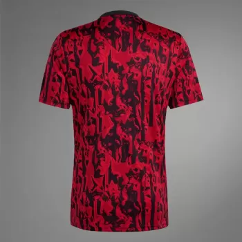 2023 2024 Manchester United Mens Pre Match Soccer Jersey Red Devil Rose