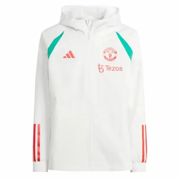 2023 2024 Manchester United Mens White Training Presentation Soccer Jacket