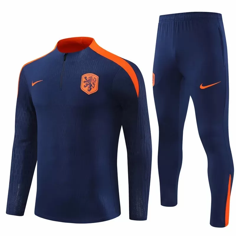 2023 2024 Netherlands Mens Navy Training Technical Soccer Tracksuit Kit 2023 2024 Netherlands Mens Navy Training Technical Soccer Tracksuit Kit